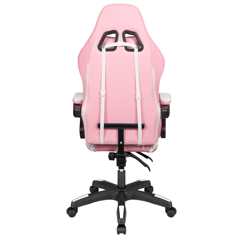 Scaun gaming GX-150 roz cu spătar reglabil și piele ecologică Kruger Matz KM0790-P