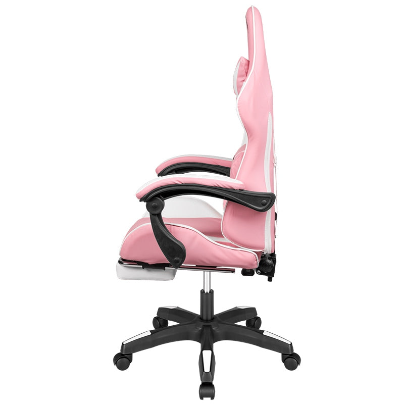 Scaun gaming GX-150 roz cu spătar reglabil și piele ecologică Kruger Matz KM0790-P