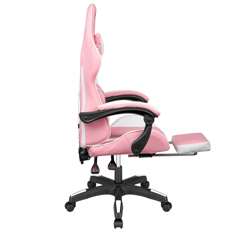 Scaun gaming GX-150 roz cu spătar reglabil și piele ecologică Kruger Matz KM0790-P