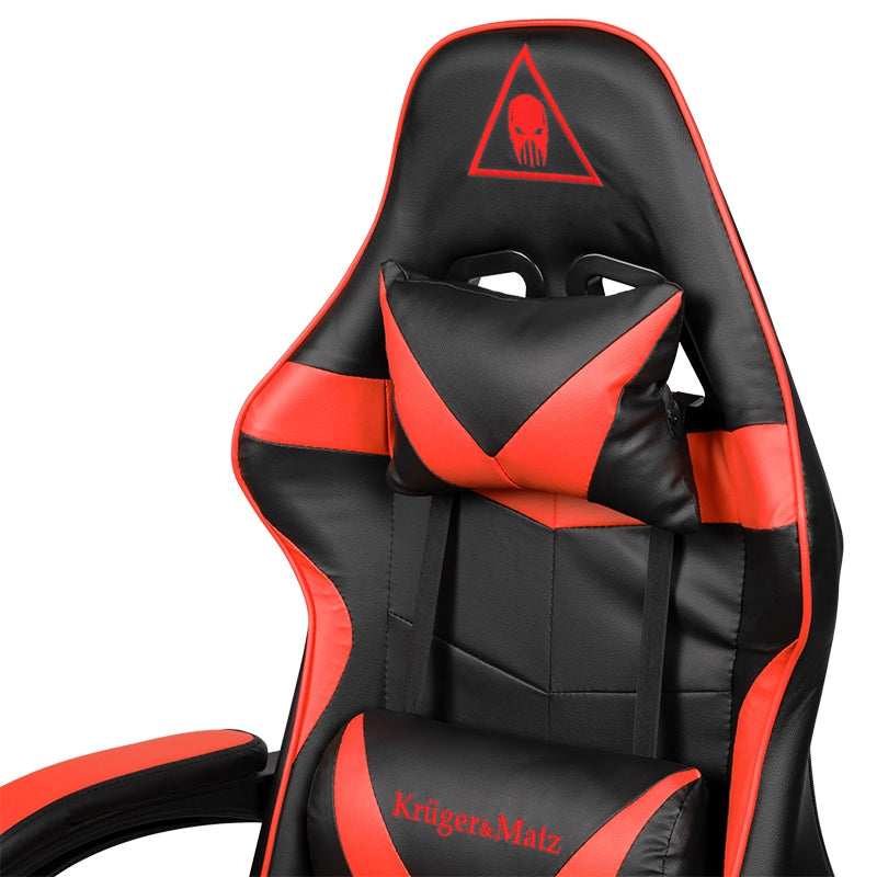 Scaun gaming GX-150 negru cu roșu din piele ecologică Kruger Matz KM0790-R