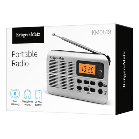 Radio portabil cu recepție AM/FM și memorie pentru 20 de stații Kruger Matz KM0819