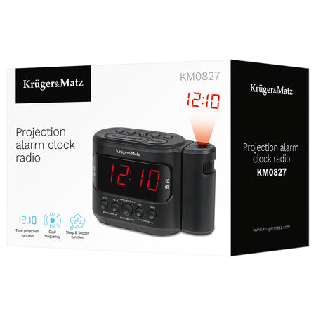 Radio cu ceas cu proiecție AM/FM cu alarmă dublă și afișaj LED Kruger Matz KM0827