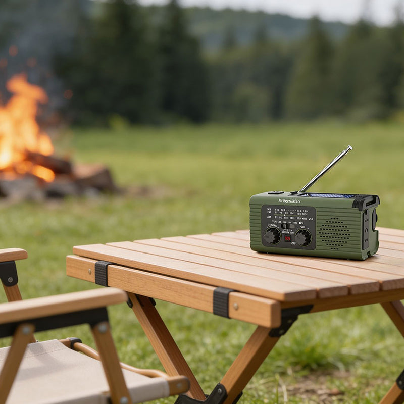 Radio multifuncțional solar cu powerbank 5000 mAh și lanternă Kruger Matz KM0836