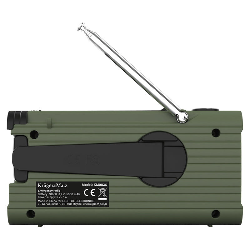 Radio multifuncțional solar cu powerbank 5000 mAh și lanternă Kruger Matz KM0836