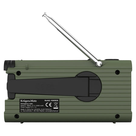 Radio multifuncțional solar cu powerbank 5000 mAh și lanternă Kruger Matz KM0836