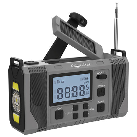 Radio multifuncțional solar cu lanternă și powerbank 10000 mAh Kruger Matz KM0838