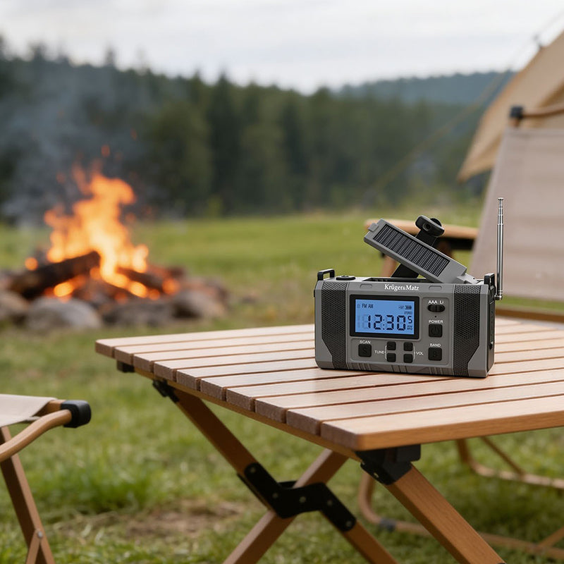Radio multifuncțional solar cu lanternă și powerbank 10000 mAh Kruger Matz KM0838