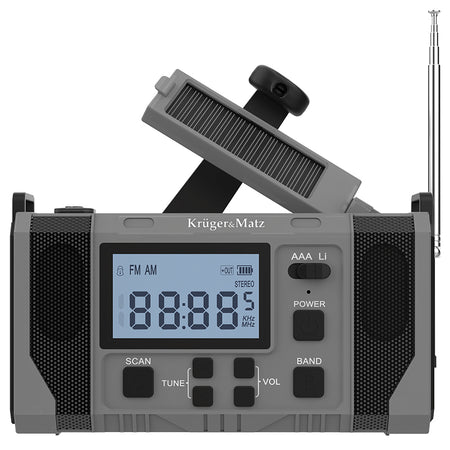 Radio multifuncțional solar cu lanternă și powerbank 10000 mAh Kruger Matz KM0838