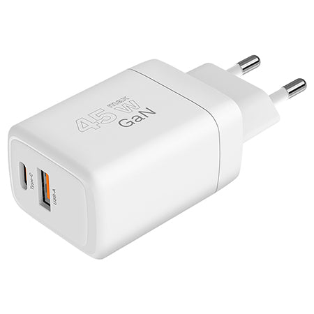 Încărcător rețea GaN 45W cu USB-C PD și USB-A QC Kruger Matz KM0856