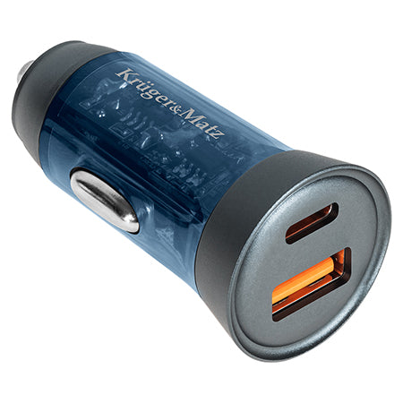 Încărcător auto cu USB-A și USB Type-C de 43 W cu încărcare rapidă QC și PD Kruger Matz KM0872
