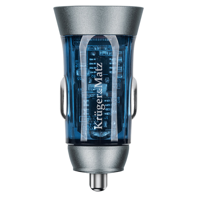 Încărcător auto cu USB-A și USB Type-C de 43 W cu încărcare rapidă QC și PD Kruger Matz KM0872