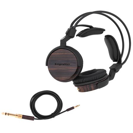Căști over-ear cu carcasă din lemn de abanos și difuzor de 50 mm Kruger Matz KM0880EB