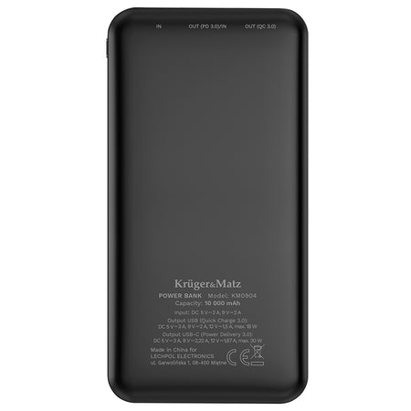 Baterie externă de 10.000 mAh Li-Poly cu QC și PD Kruger Matz KM0904