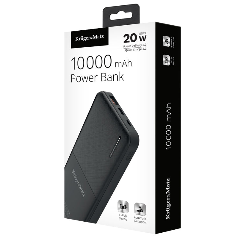Baterie externă de 10.000 mAh Li-Poly cu QC și PD Kruger Matz KM0904