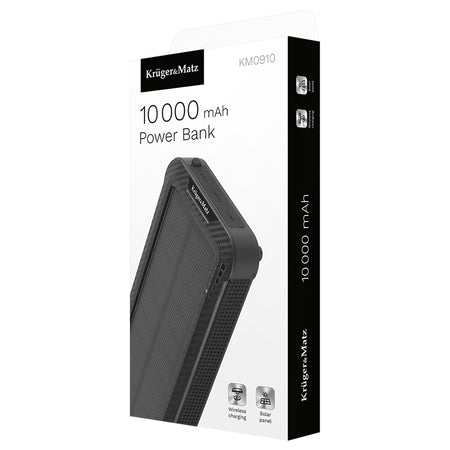 Baterie externă solară cu încărcare fără fir de 10000 mAh Kruger Matz KM0910