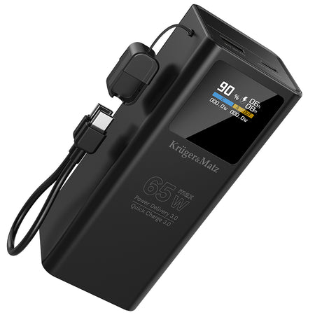 Baterie externă 20000 mAh Li-ion 65 W cu încărcare rapidă PD și QC Kruger Matz KM0914