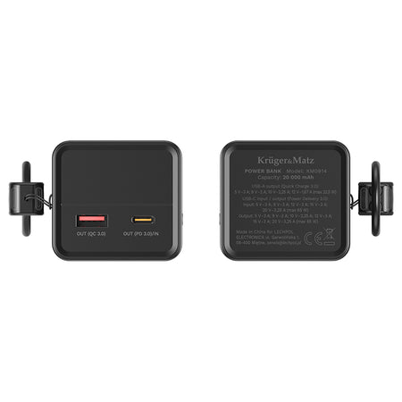Baterie externă 20000 mAh Li-ion 65 W cu încărcare rapidă PD și QC Kruger Matz KM0914