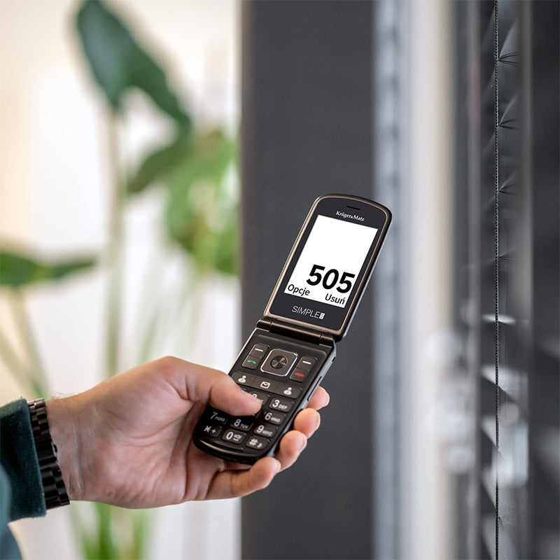 Telefon mobil GSM cu clapetă pentru seniori cu buton SOS și Dual SIM Kruger Matz KM0929.1