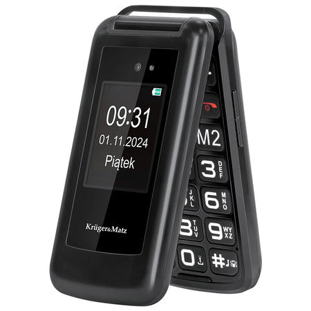 Telefon mobil GSM cu clapetă pentru seniori cu buton SOS Kruger Matz KM0931