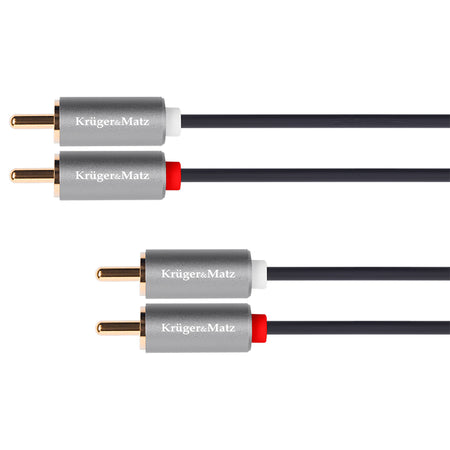 Cablu audio 2 x RCA tată - 2 x RCA tată cu lungime de 10 m Kruger Matz KM1210