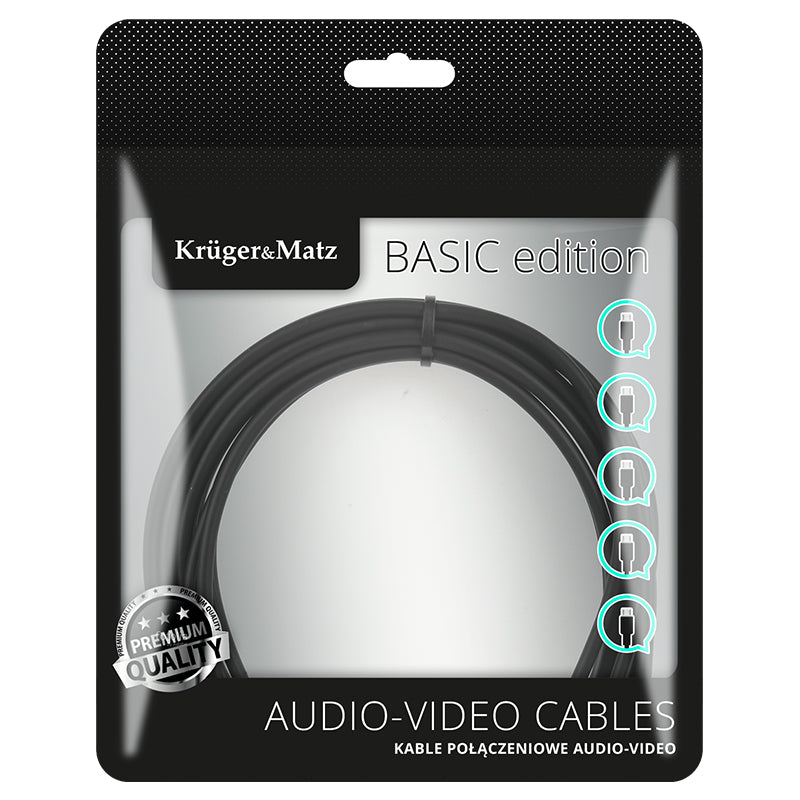 Cablu audio 2 x RCA tată - 2 x RCA tată de 3 m Kruger Matz KM1211