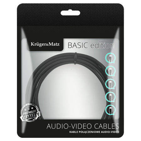 Cablu audio 2 x RCA tată - 2 x RCA tată de 3 m Kruger Matz KM1211