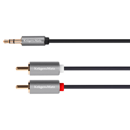 Cablu audio jack 3,5 mm stereo la 2 x RCA tată de 5 m Kruger Matz KM1217