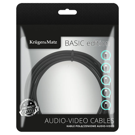 Cablu audio jack 3,5 mm stereo tată-tată de 1 m Kruger Matz KM1226