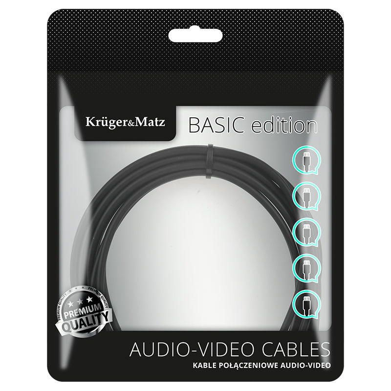 Cablu audio jack 3,5 mm stereo tată-tată de 3 m Kruger Matz KM1228