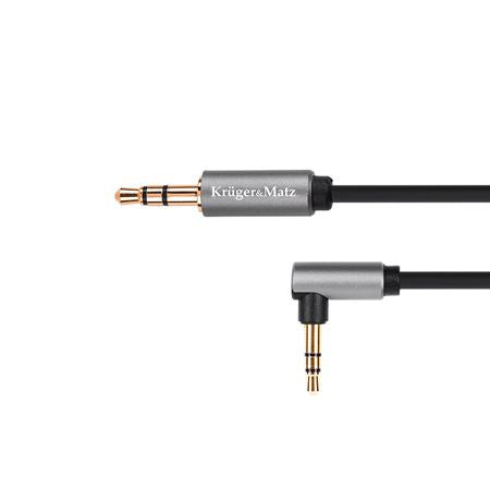 Cablu jack 3.5 tată - tată 90 grade 1m basic Kruger&Matz KM1232