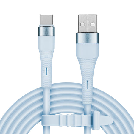 Cablu silicon USB - USB TypeC 1m basic Kruger&Matz KM1268-1BL