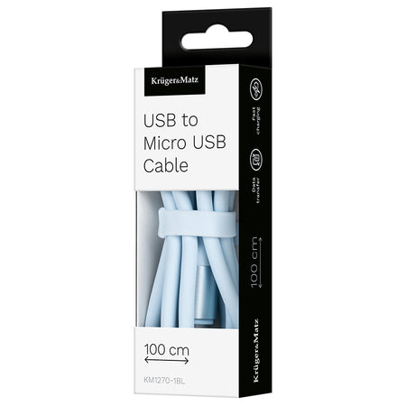 Cablu silicon USB - micro USB 1m basic Kruger&Matz KM1270-1BL