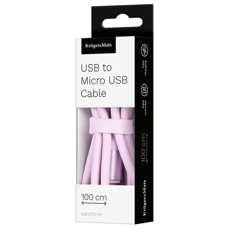 Cablu silicon USB - micro USB 1m basic Kruger&Matz KM1270-1P