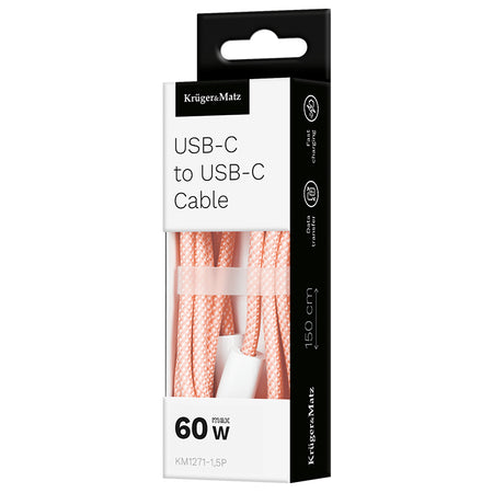 Cablu USB TypeC - USB TypeC 60W 1.5 m Kruger&Matz KM1271-1.5P