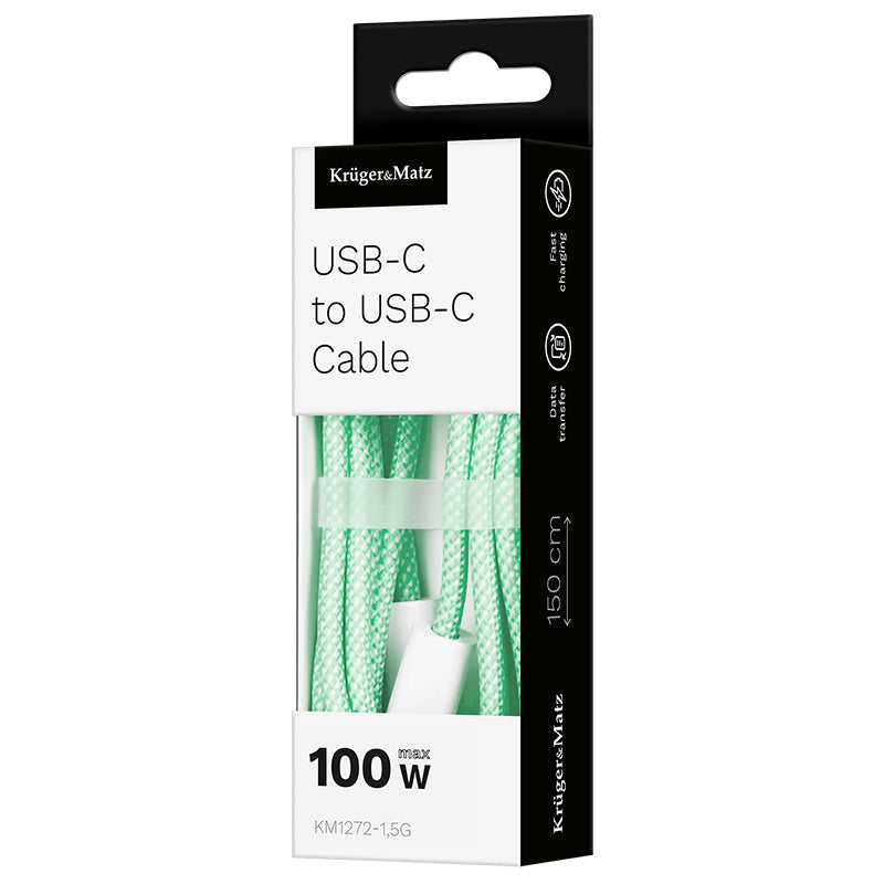 Cablu USB TypeC - USB TypeC 100W 1.5m Kruger&Matz KM1272-1.5G