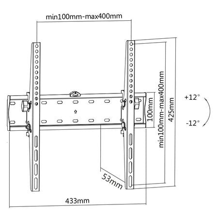 Suport de perete TV rabatabil pentru 32-55 inch cu VESA până la 400×400 Kruger Matz KM1301