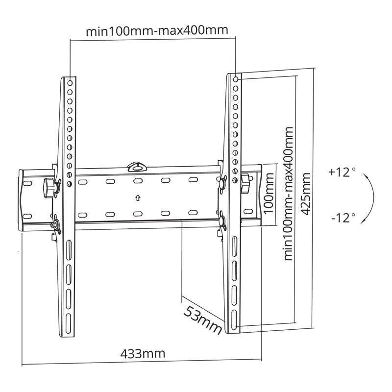 Suport de perete TV rabatabil pentru 32-55 inch cu VESA până la 400×400 Kruger Matz KM1301