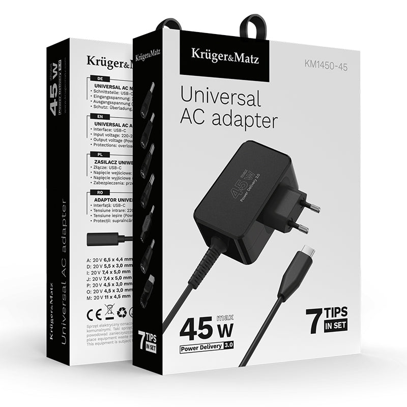Alimentator universal 45W Power Delivery Kruger&Matz KM1450-45