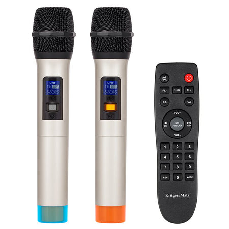 Boxă activă portabilă de 12 inch cu Bluetooth și microfoane UHF fără fir Kruger Matz KM1712
