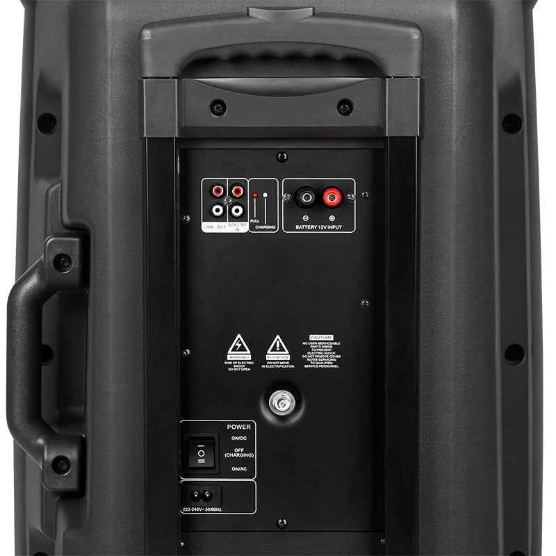 Boxă activă portabilă de 15 inchi cu microfoane fără fir UHF și Bluetooth Kruger Matz KM1715