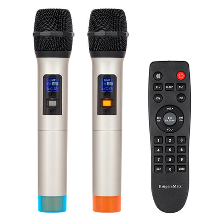 Boxă activă portabilă de 15 inchi cu microfoane fără fir UHF și Bluetooth Kruger Matz KM1715