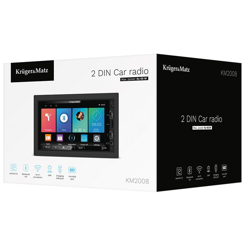 Player auto 2 DIN cu ecran tactil de 7 inch și Android 12 Kruger Matz KM2008
