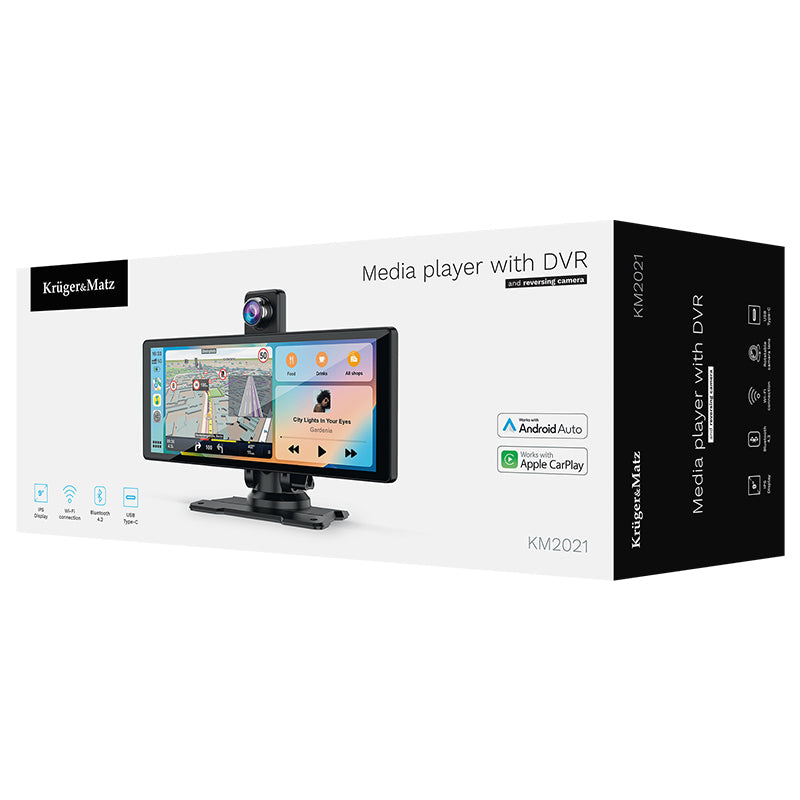 Stație multimedia auto cu ecran tactil de 9'', Android Auto și Apple CarPlay Kruger Matz KM2021