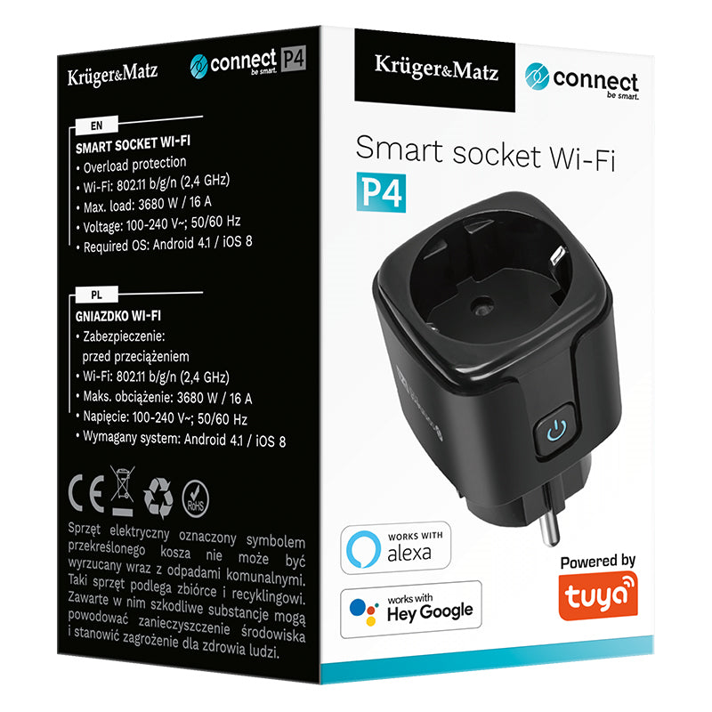 Priza smart WIFI connect P4 Tuya Kruger&Matz KM2202-B