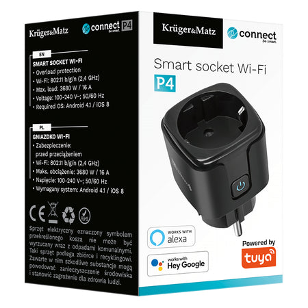 Priza smart WIFI connect P4 Tuya Kruger&Matz KM2202-B