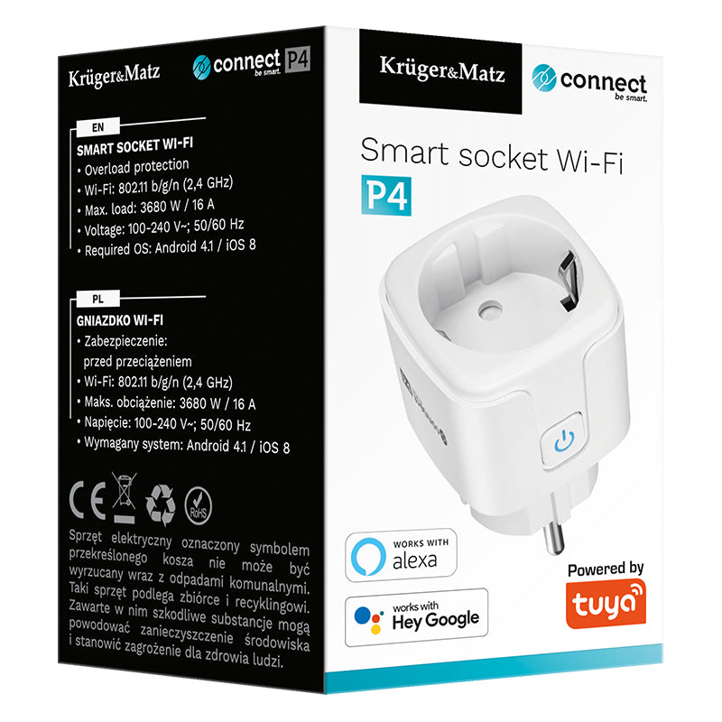 Priza smart WIFI connect P4 Tuya Kruger&Matz KM2202-W