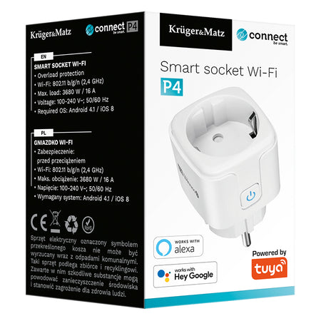 Priza smart WIFI connect P4 Tuya Kruger&Matz KM2202-W