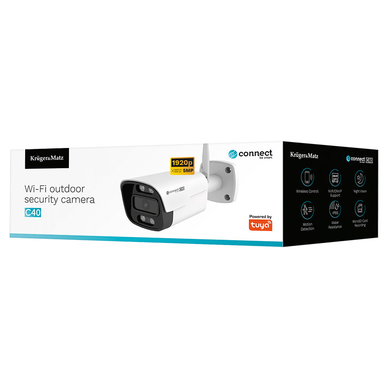 Cameră WiFi Connect C40 Tuya, IR, IP66, 5 Mpx, H.265 Kruger Matz KM2208-1