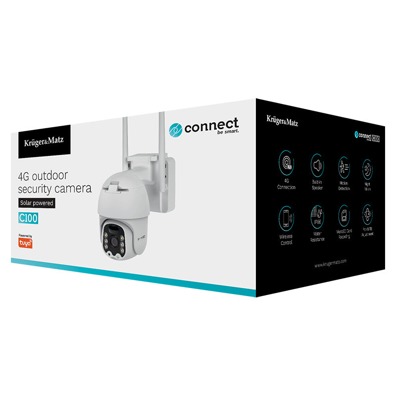 Cameră de supraveghere 4G CONNECT C100 cu panou solar și rezoluție 3 MPx Kruger Matz KM2214.1