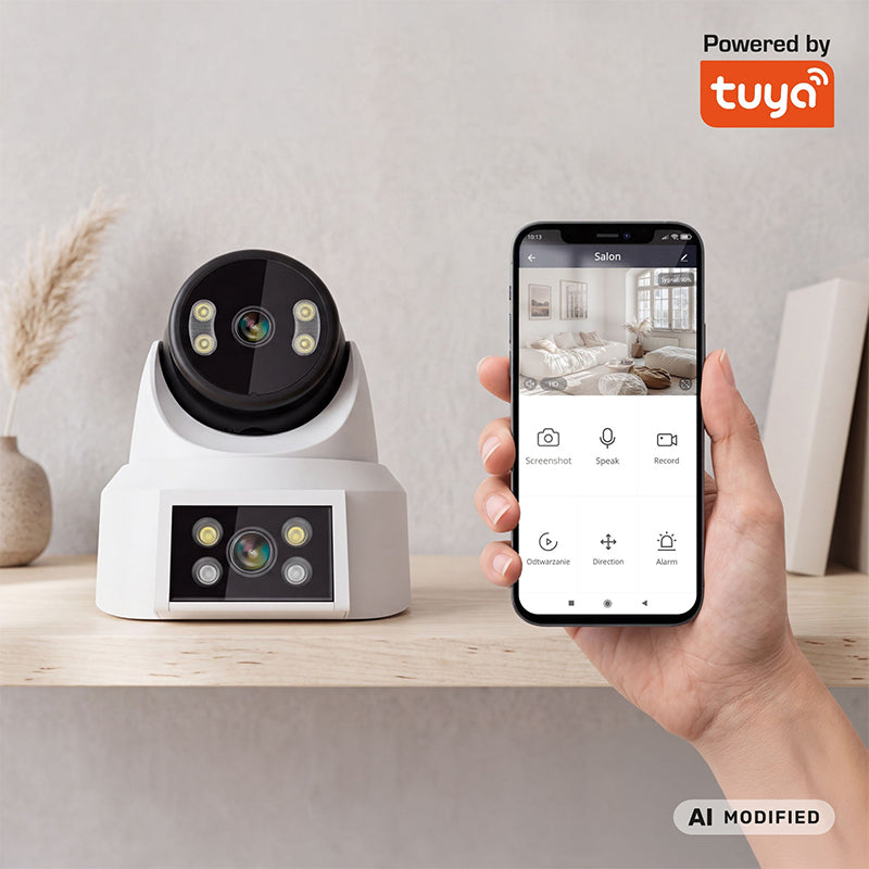 Cameră WiFi cu obiectiv dublu Full HD 1080p, IP65 și aplicație Tuya Kruger Matz KM2221